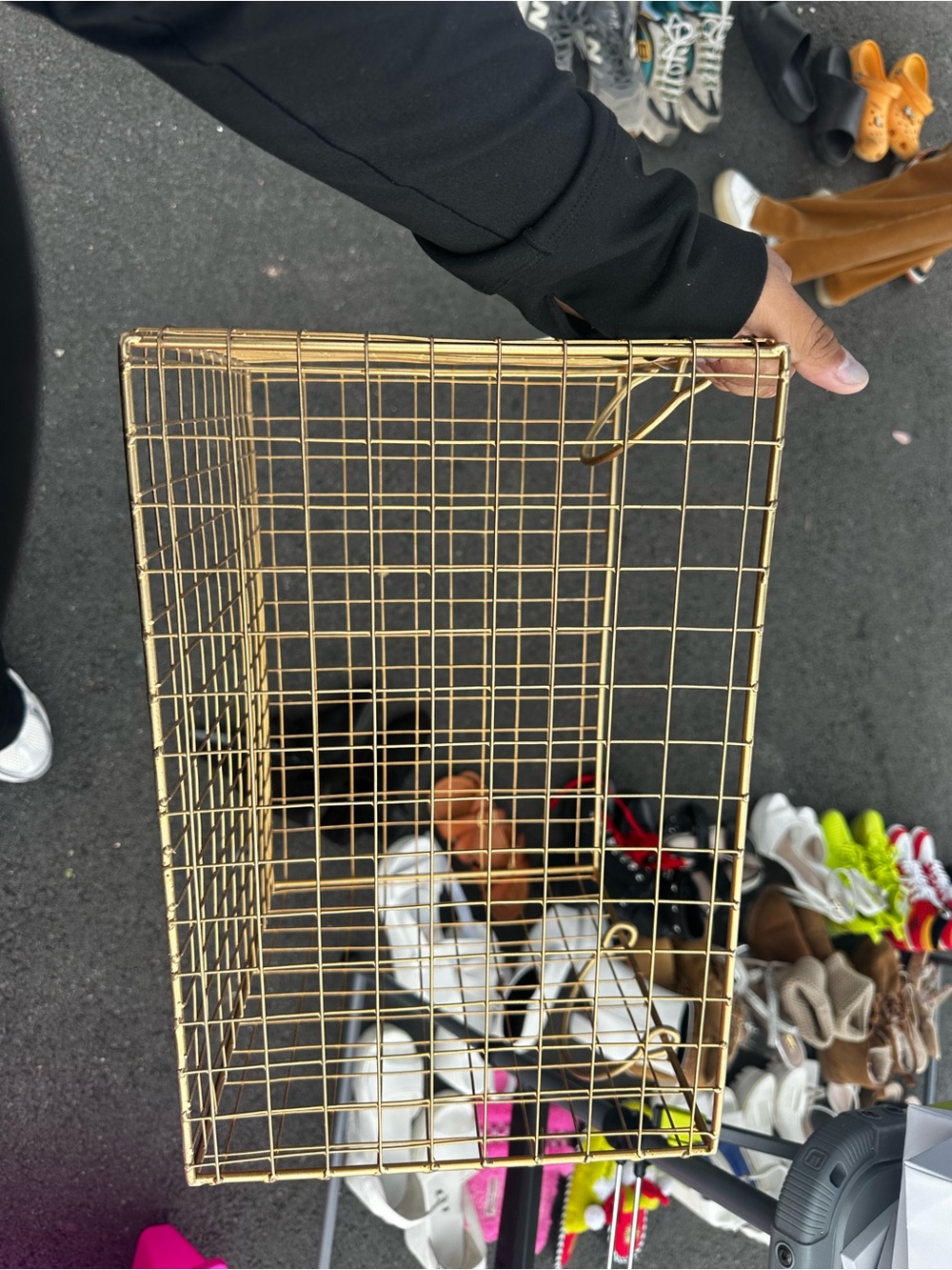 Gold Wire Storage Basket